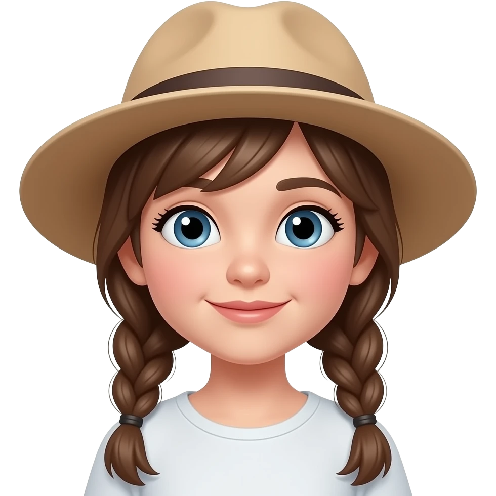 girl with braid and wear hat emoji