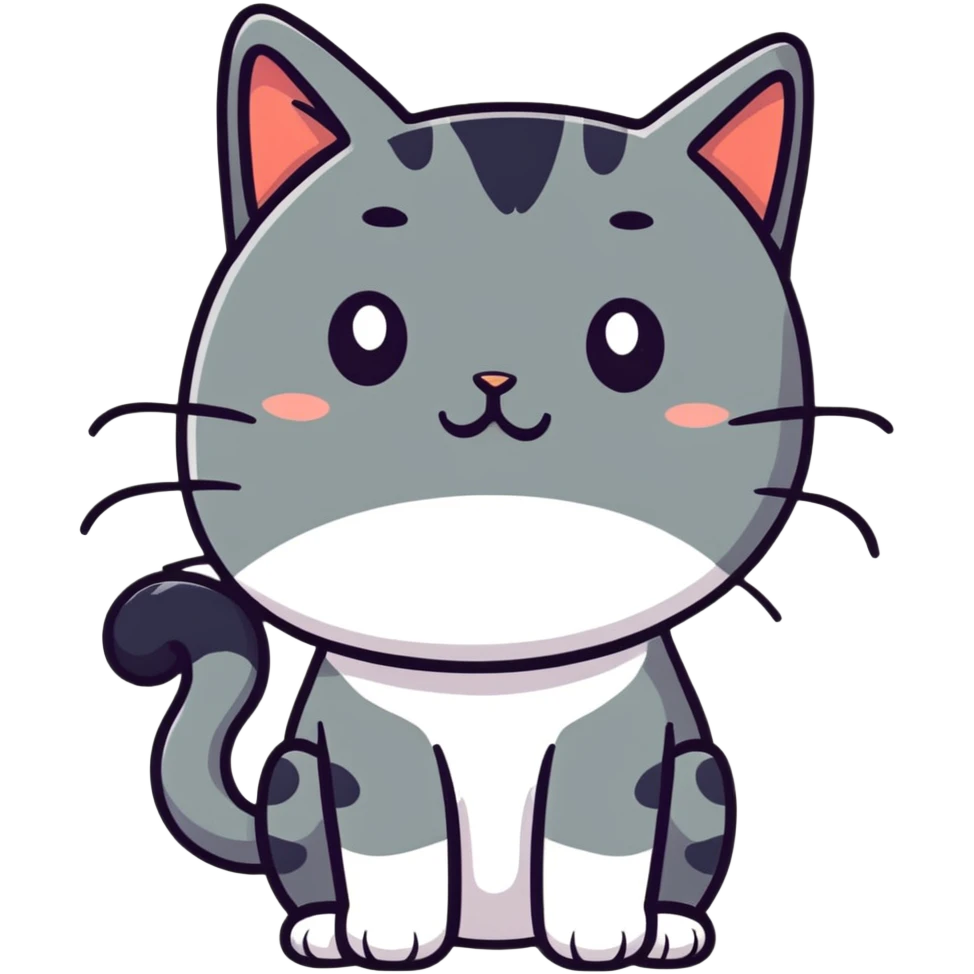 Cute cat with anxious expression emoji