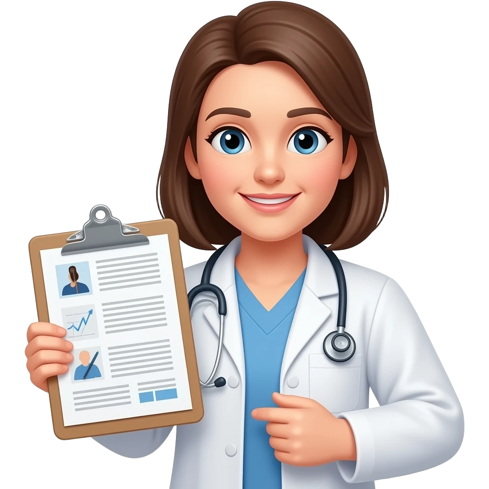 hazme un emoji que muestre la confiabilidad de un paciente y los resultados medicos emoji