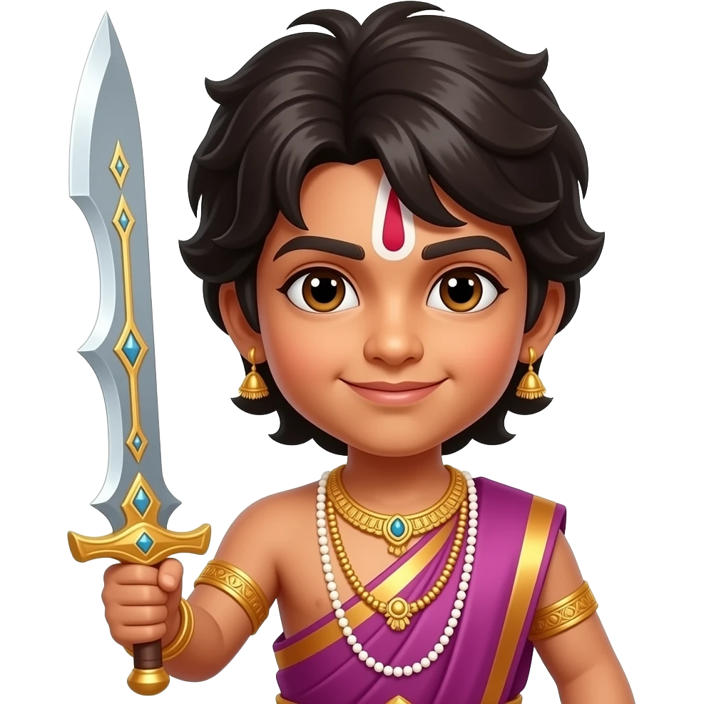 young Karthikeya with Vel Weapon emoji