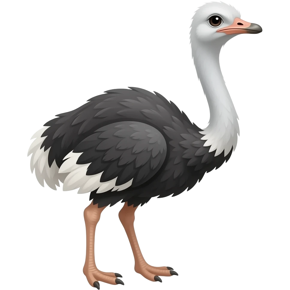 Cartoon 2d rhea burd emoji