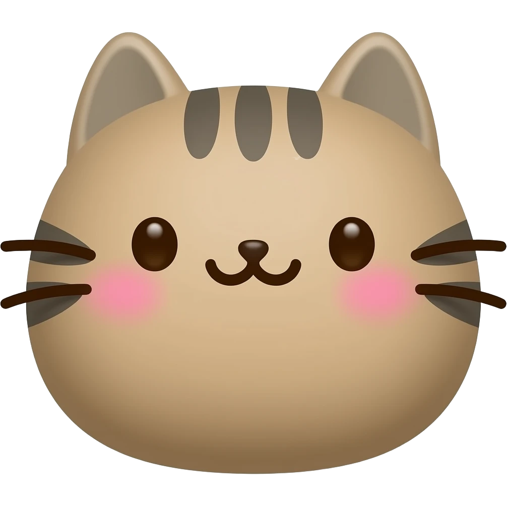 pusheen blushing emoji