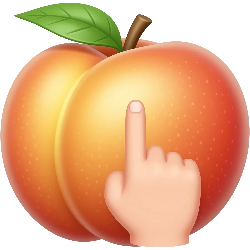 finger and peach emoji