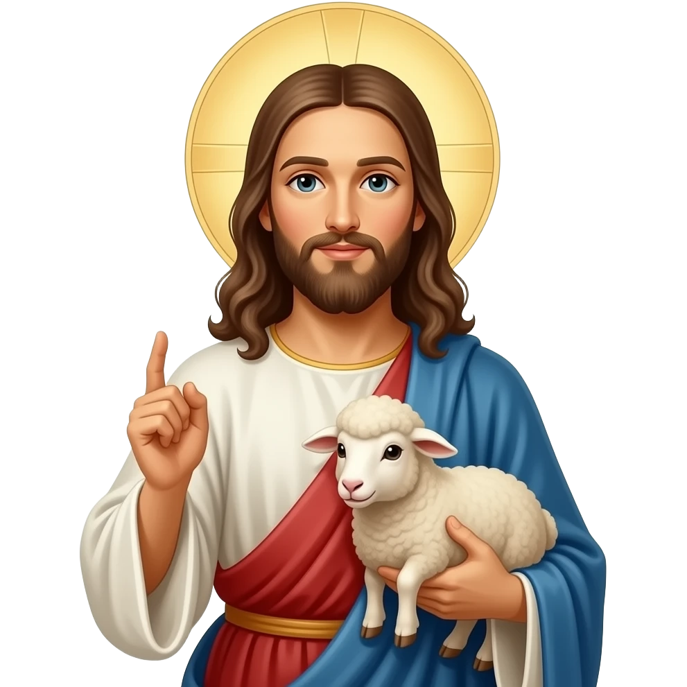 Orthodox jesus holding a sheep emoji