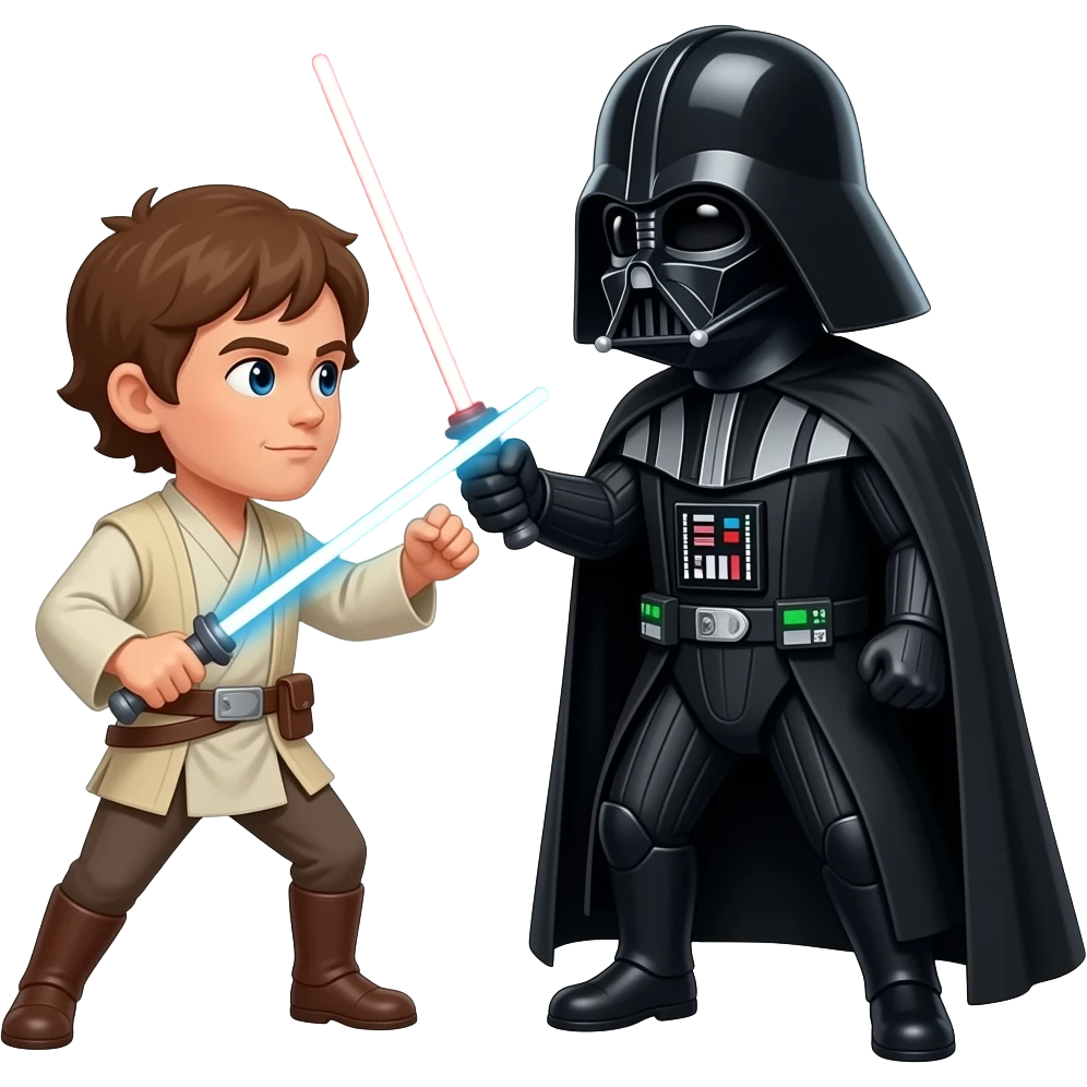 LUKE SKYWALKER FIGHTING AGAINST DARTH VADER emoji