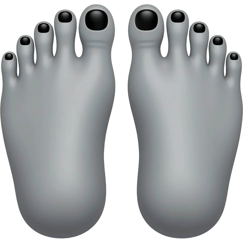 Gray feet with black toenails emoji
