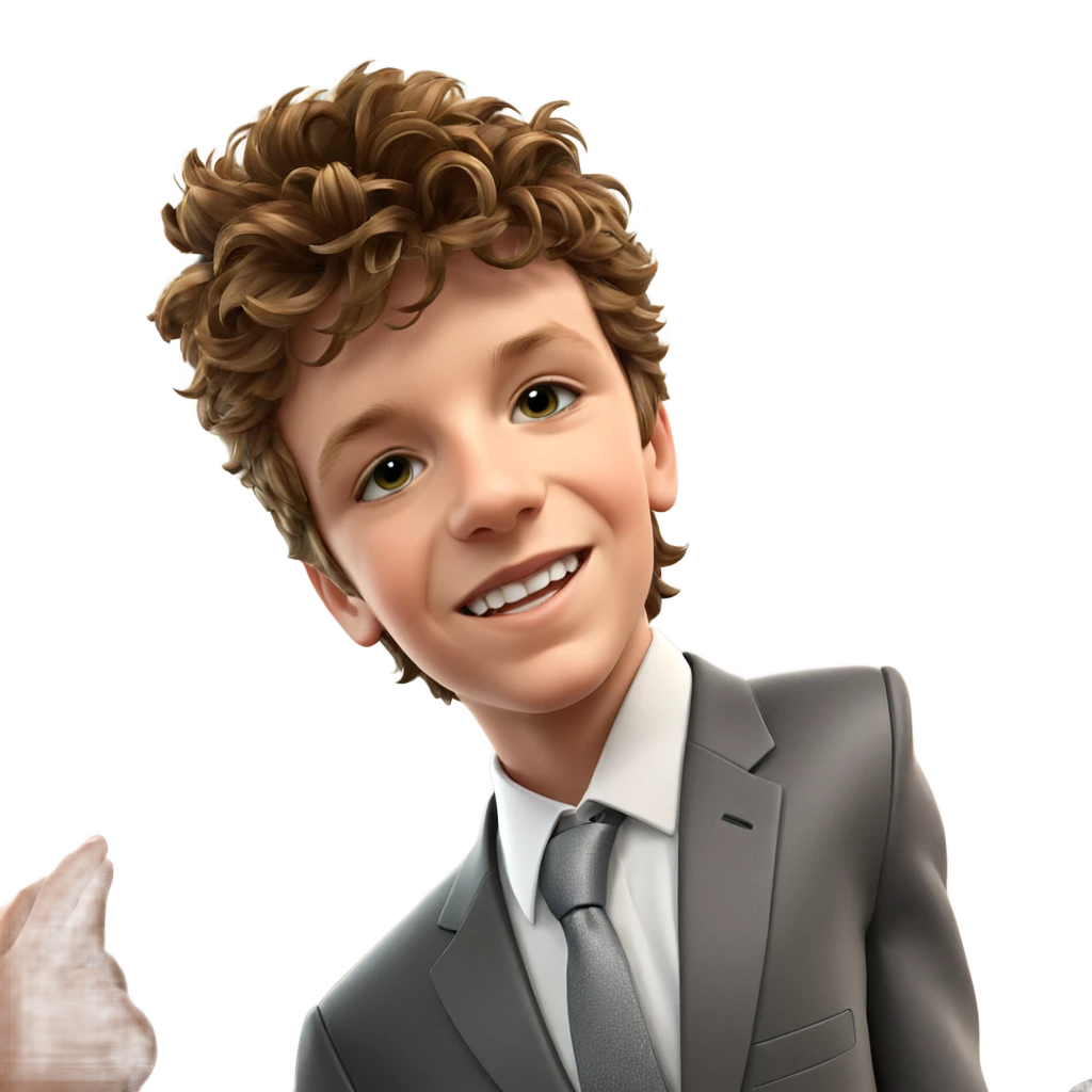 smiling boy in formal attire emoji