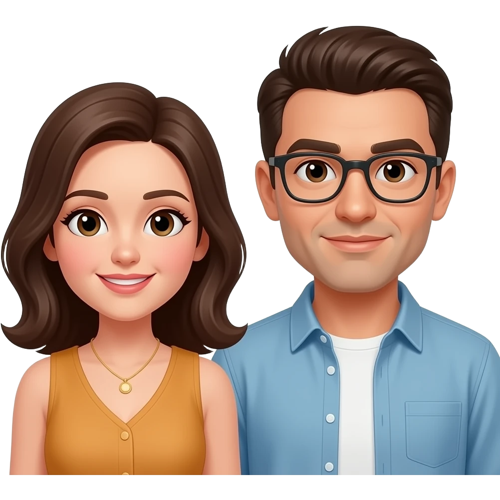 Woman and man 2d emoji style emoji