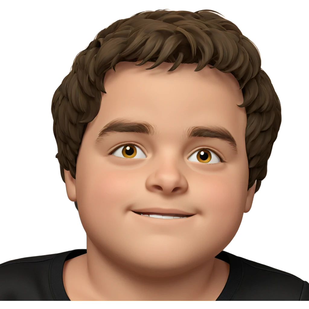 smiling boy in black shirt emoji