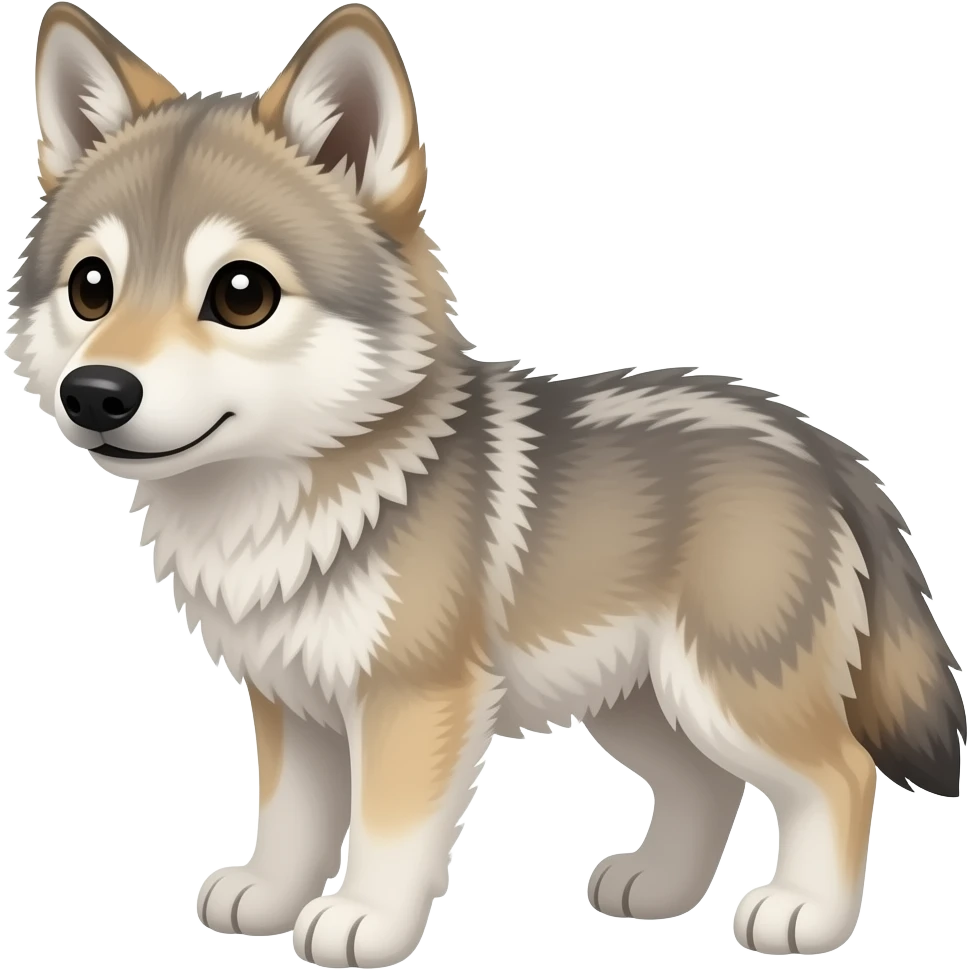 animales del bosque bebes lobo emoji