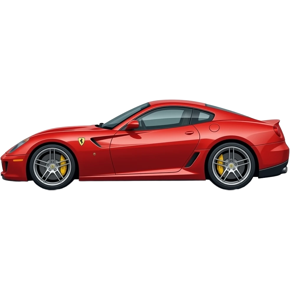 ferrari 599GTB, perfect proportions, side view, BBS wheels, cartoon style, emoji