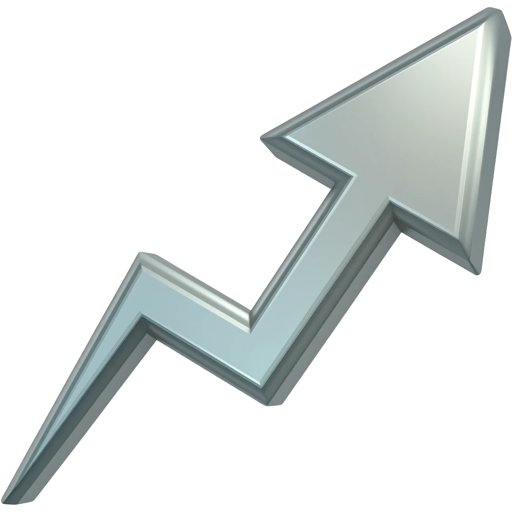 Upward arrow turning North East emoji