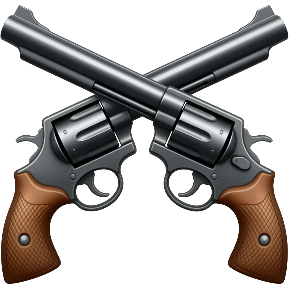 two crossed cowboy pistols emoji