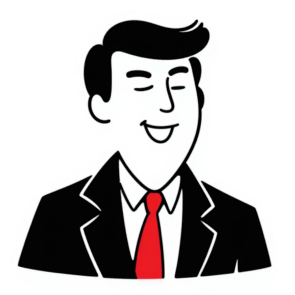 Donald Trump in hand-drawn doodle style, playful and minimal emoji