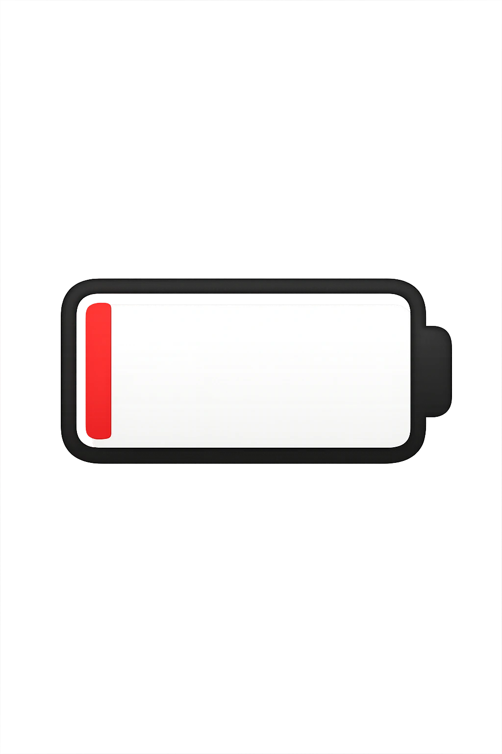 batteria energetica che si sta per scaricare emoji stile iphone emoji