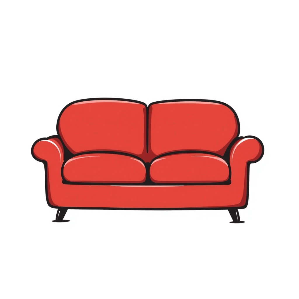 red sofa 3/4 inclined angle emoji