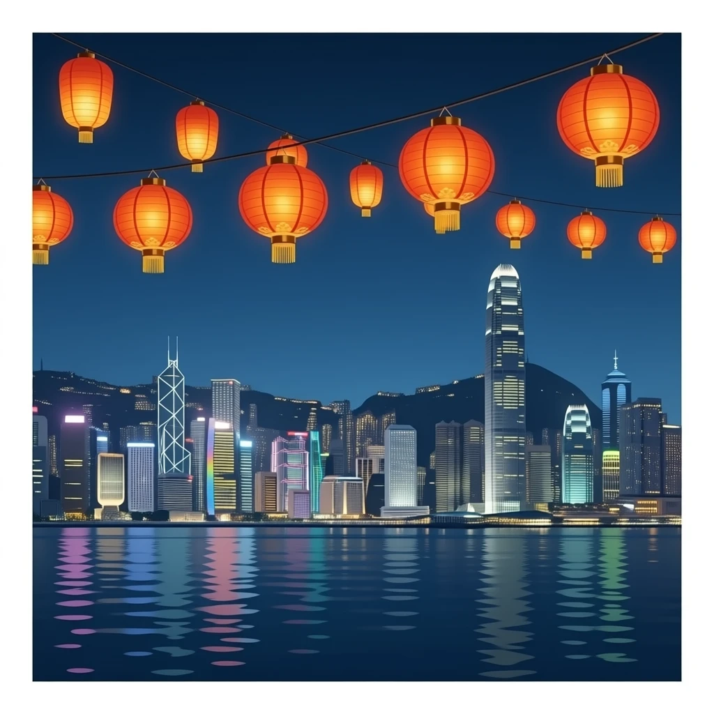hong kong Harbor Lanterns emoji