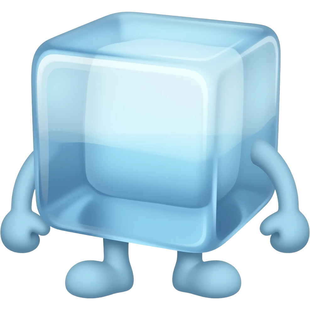 Ice cube with legs emoji
