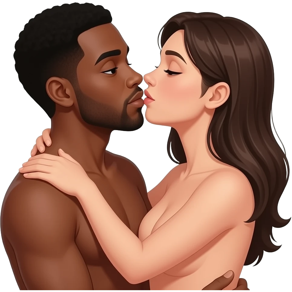 Black Man Light Skin Woman Naked Sex emoji