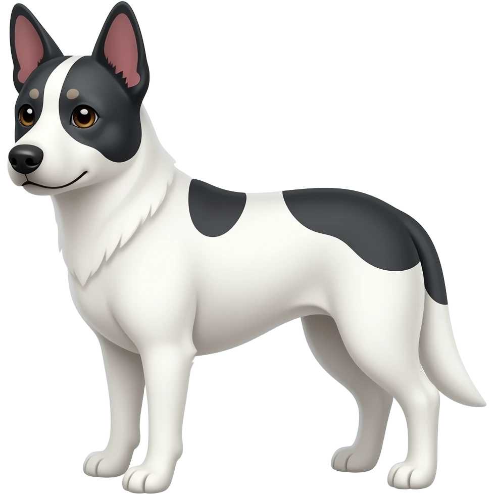 white heeler dog with no spots emoji