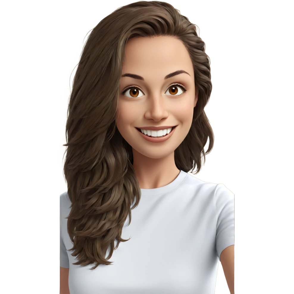 smiling girl with brown hair emoji