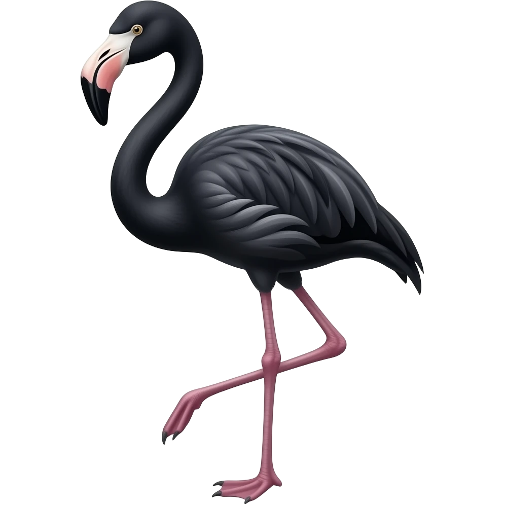 Black flamingo emoji
