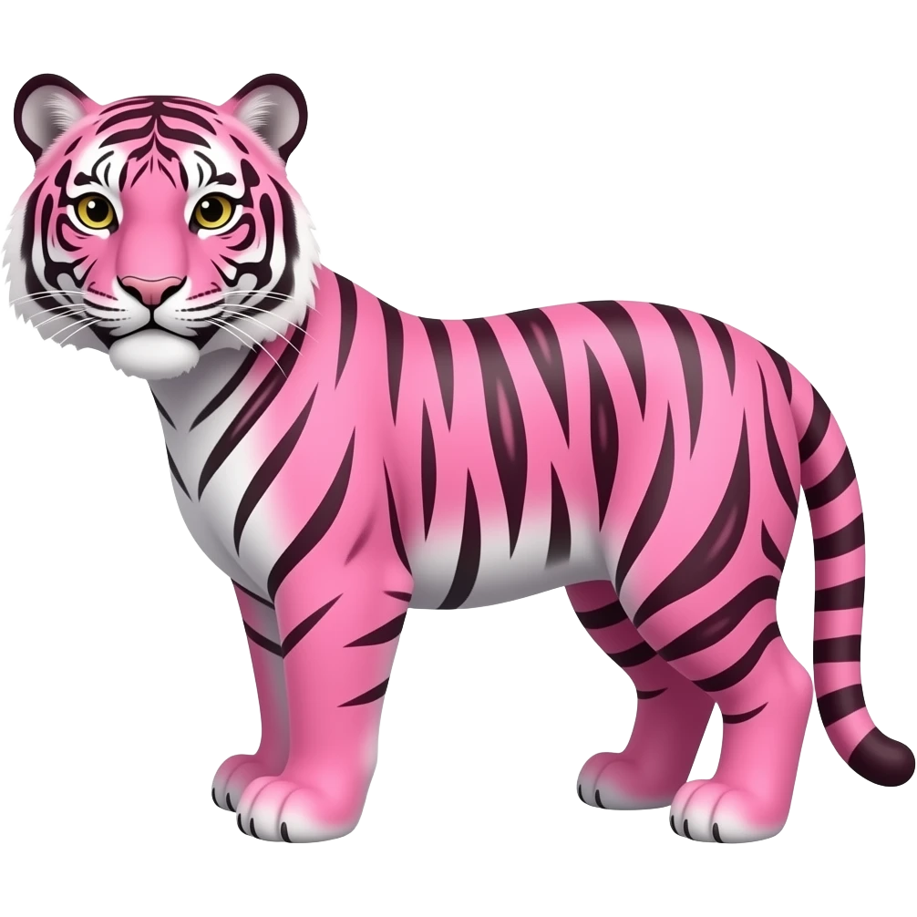 Pink Striped tiger emoji