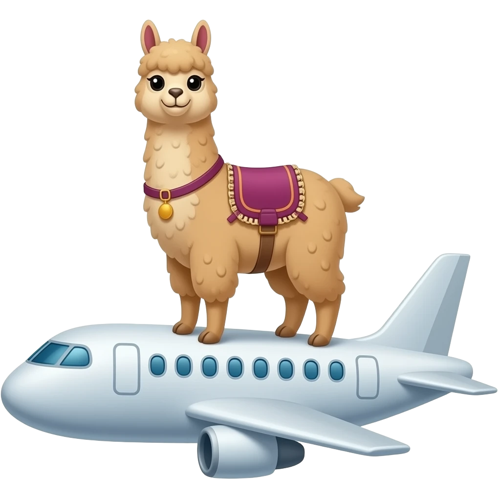 llama ride on top of a plane emoji