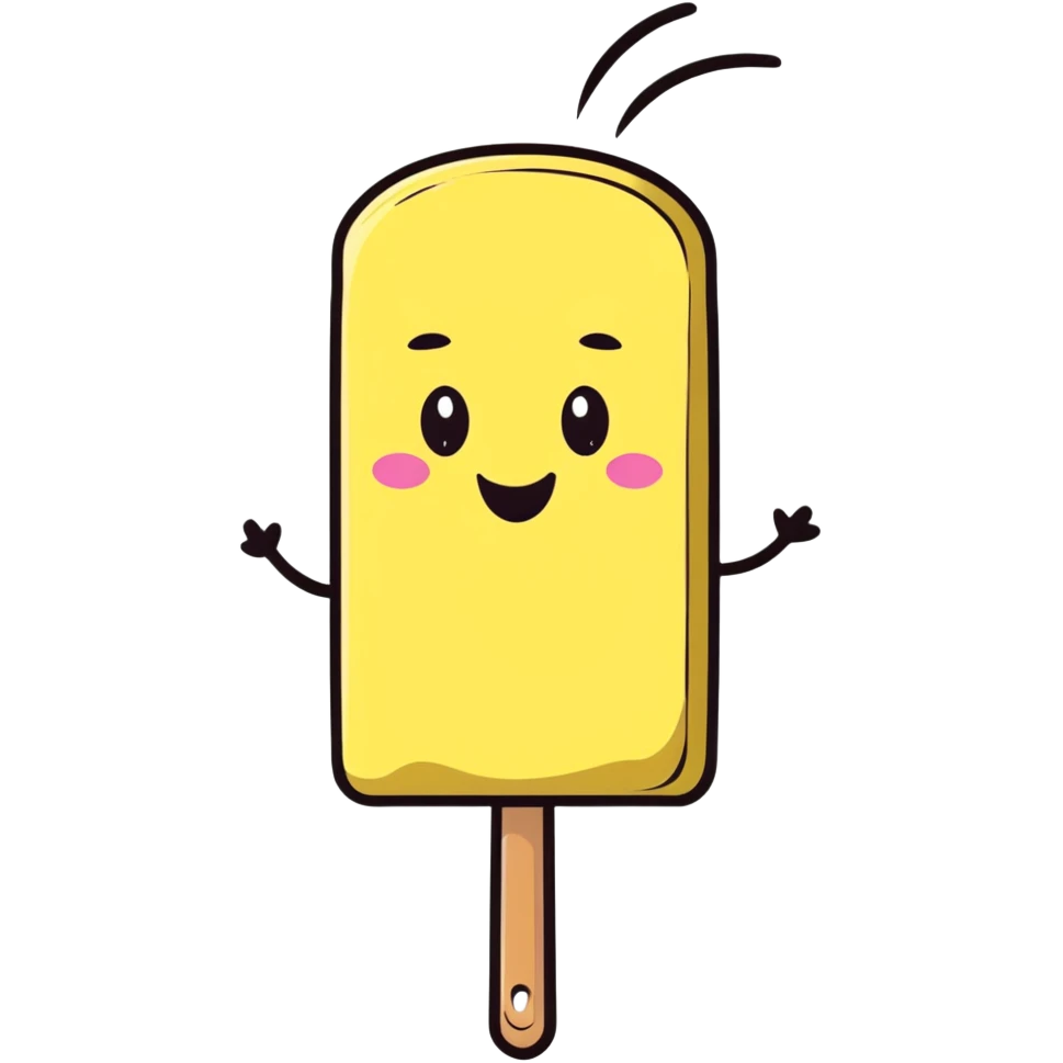 cute butter stick with a happy face emoji