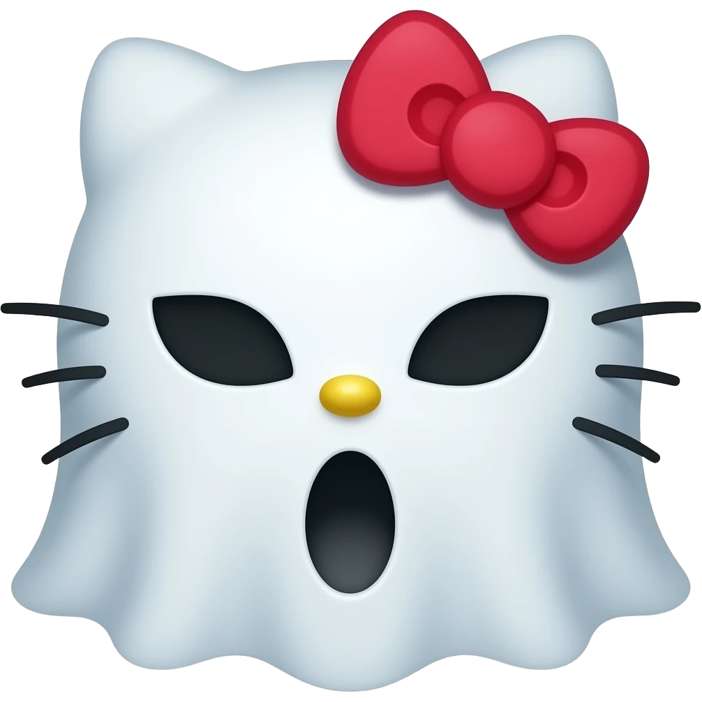 hello kitty disfrazado de el fantasma de la ópera con antifaz emoji