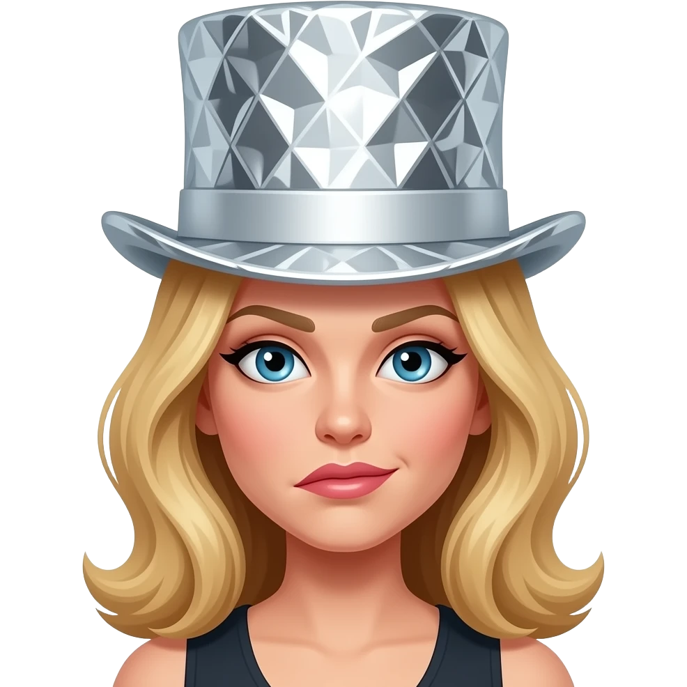 Tin foil top hat conspiracy on blond woman emoji