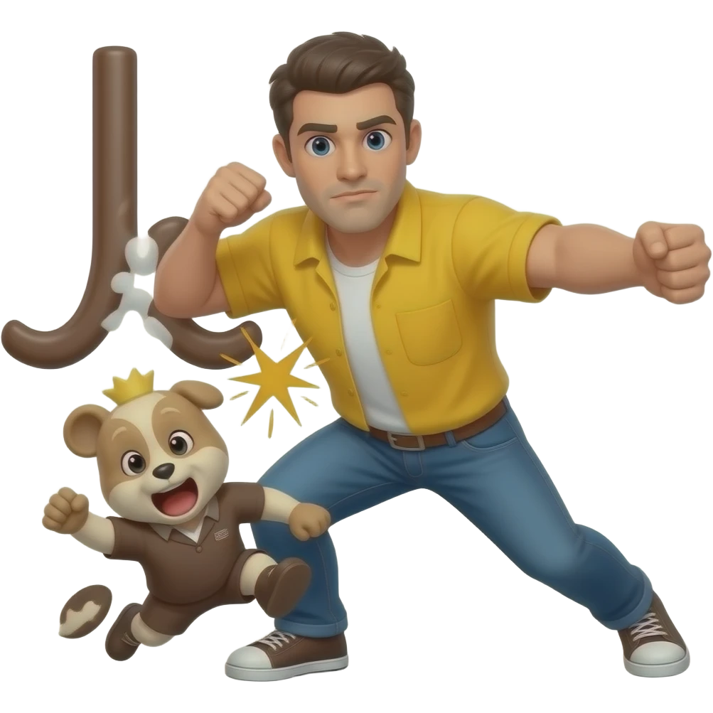 The word john getting beat by the word sal emoji