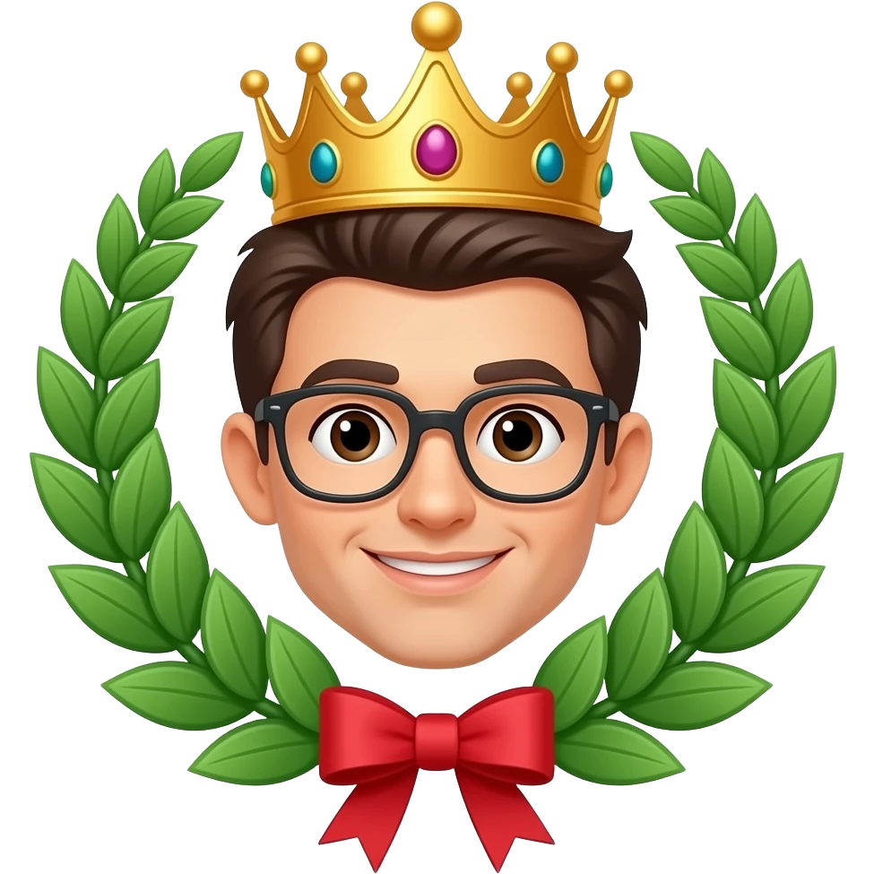 Emoji corona alloro Con fiocco rosso emoji