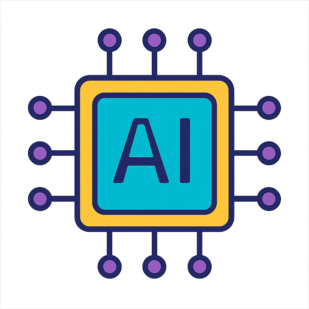 futuristic metallic AI chip icon emoji