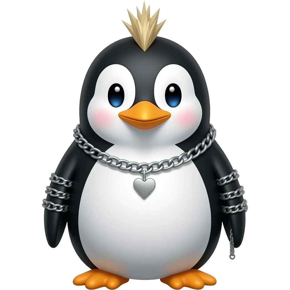 a punk rock penguin emoji