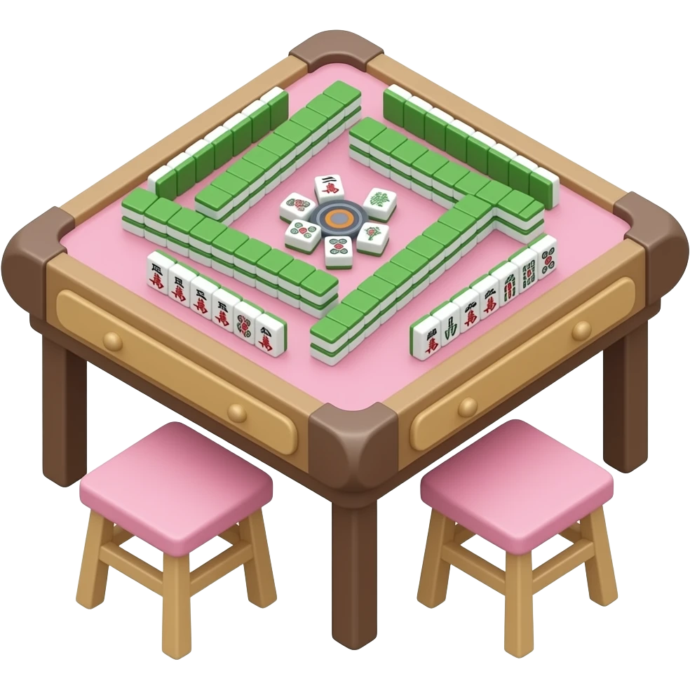 Pink Mahjong Table emoji