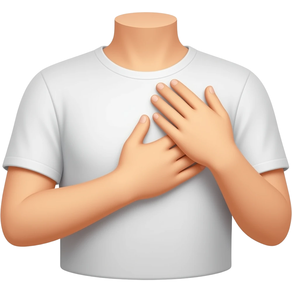 2 hands on chest emoji