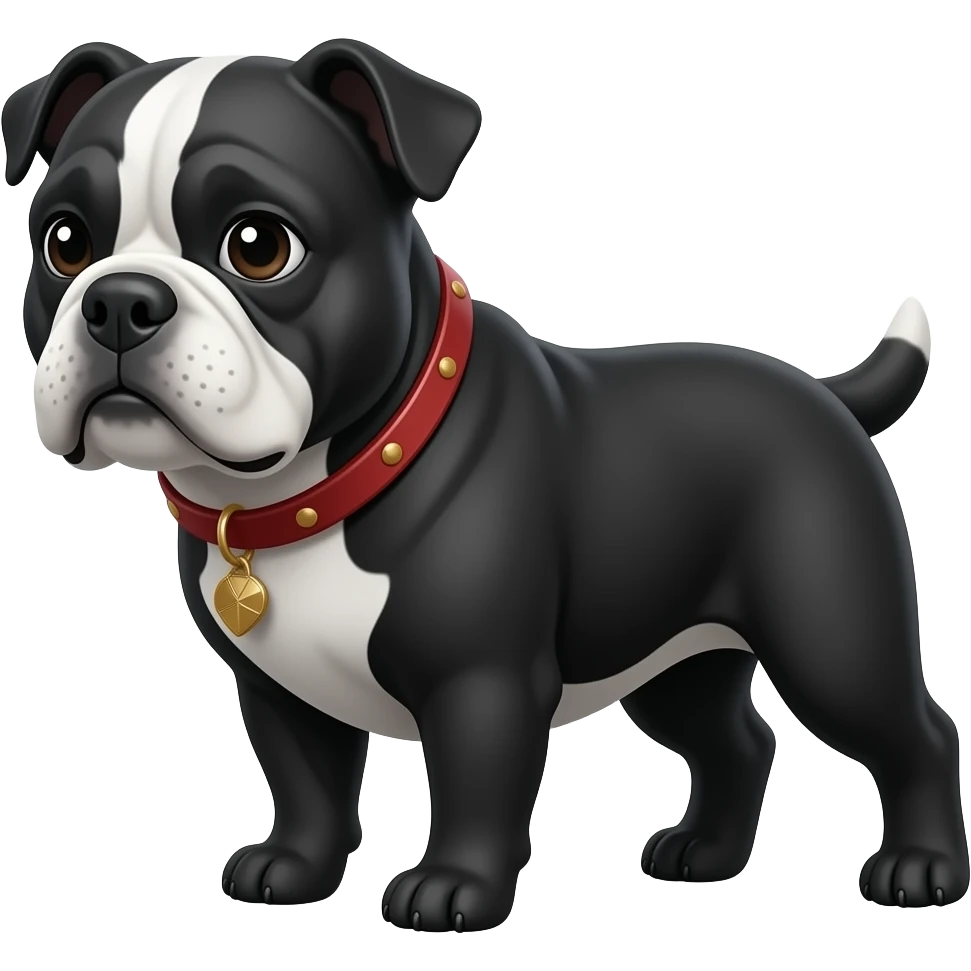 A cold little black bulldog emoji