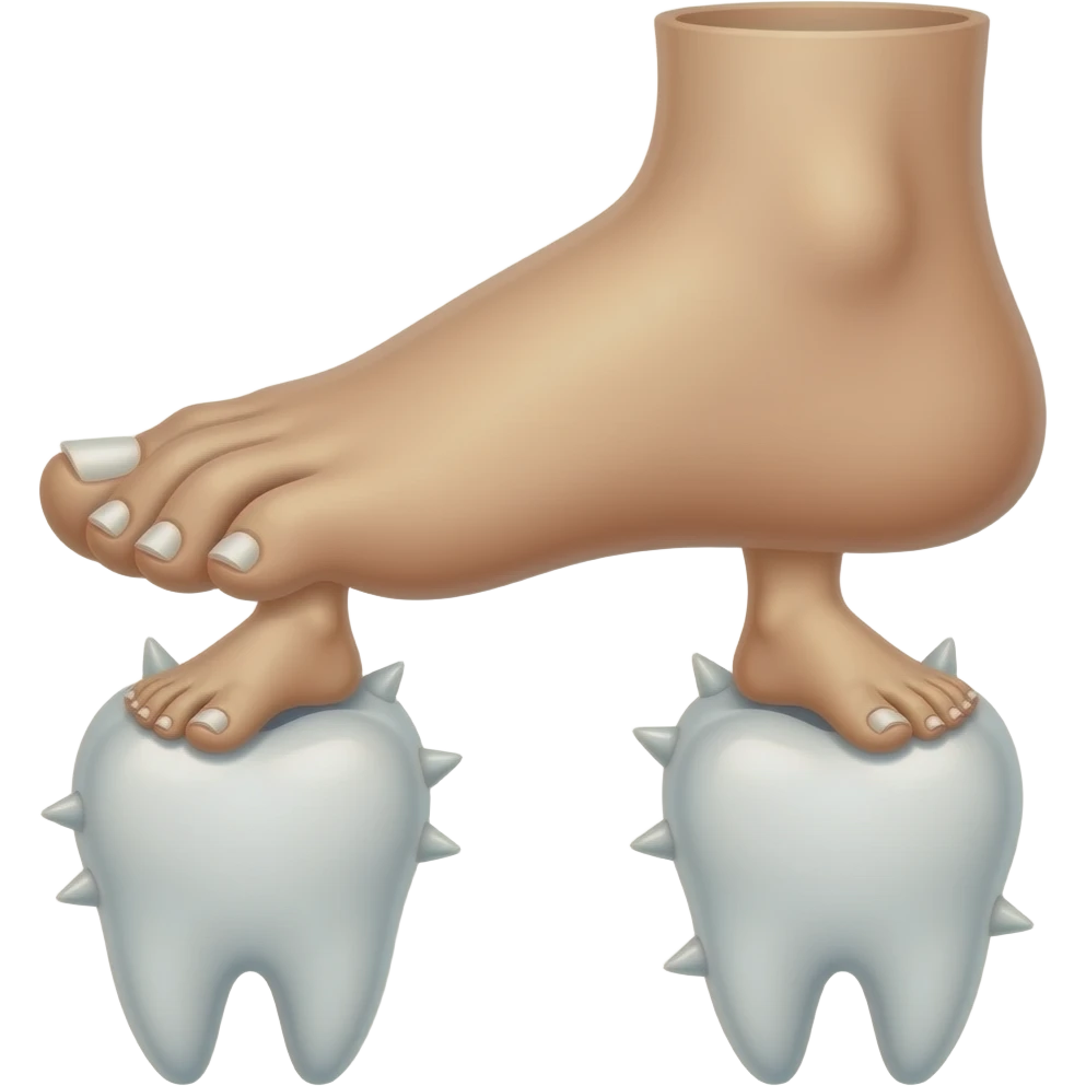 foot with feet on each toe, and feet instead of toenails, and teeth instead of feet, and feet on the teeth, and toenails on the feet teeth emoji