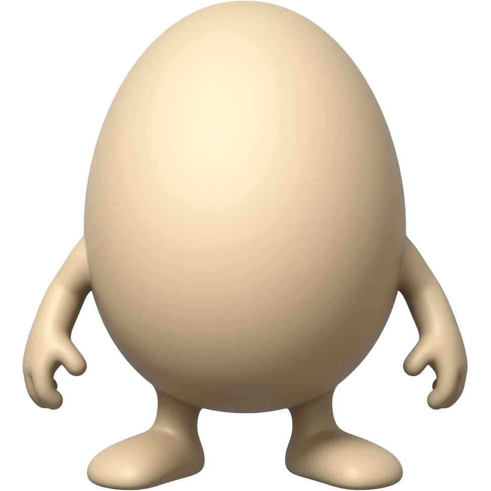 The egg with legs without arms emoji