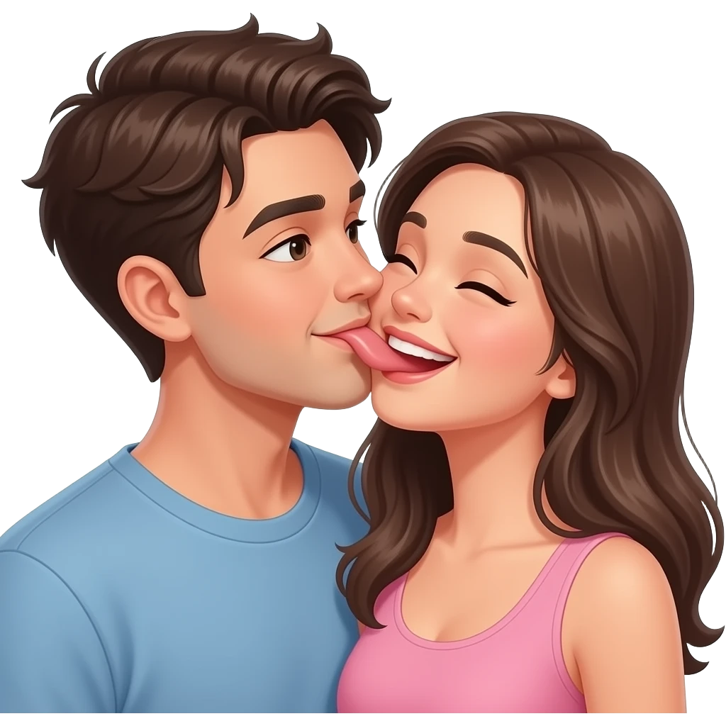 young bf licking gf emoji