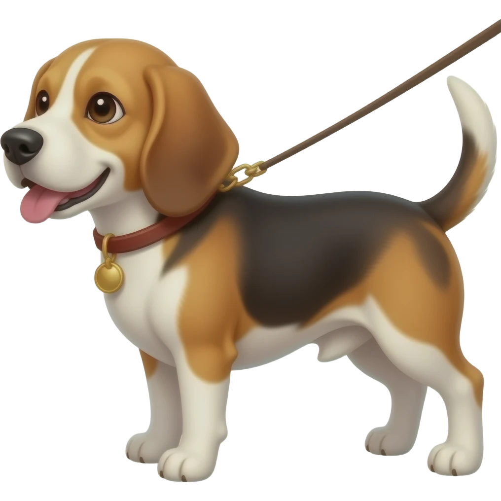 Beagle on leash emoji