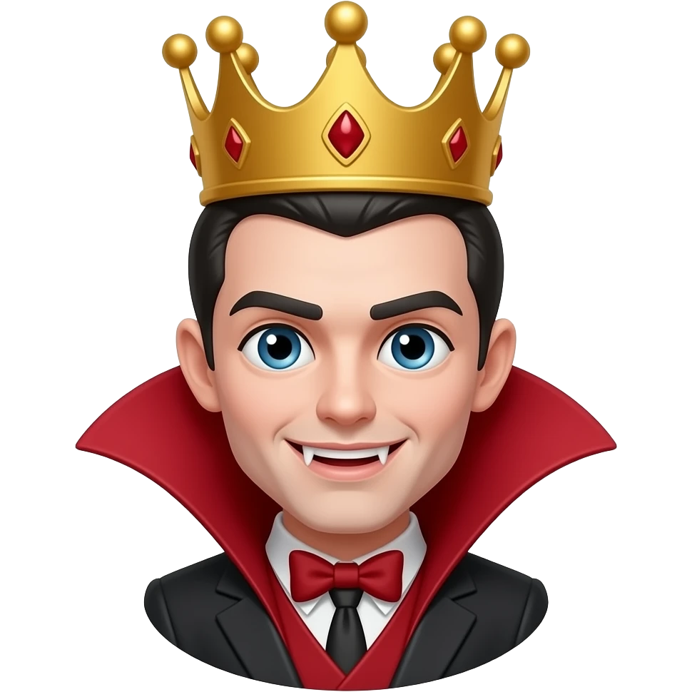 kind peach colour vampire king emoji