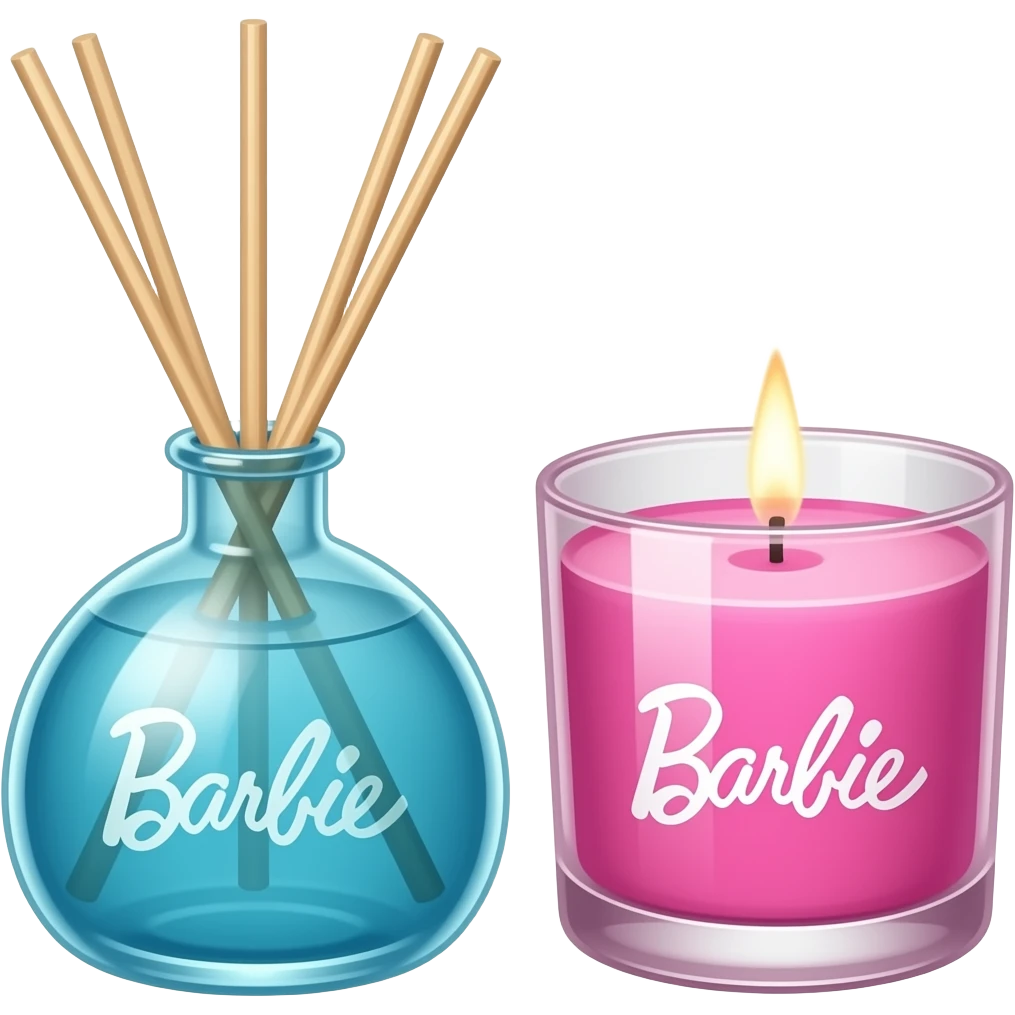 blue pink  Candle set diffuser inspired by Barbie colour pallete emoji