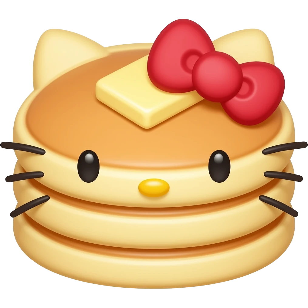 Hello kitty Pancakes with butter emoji