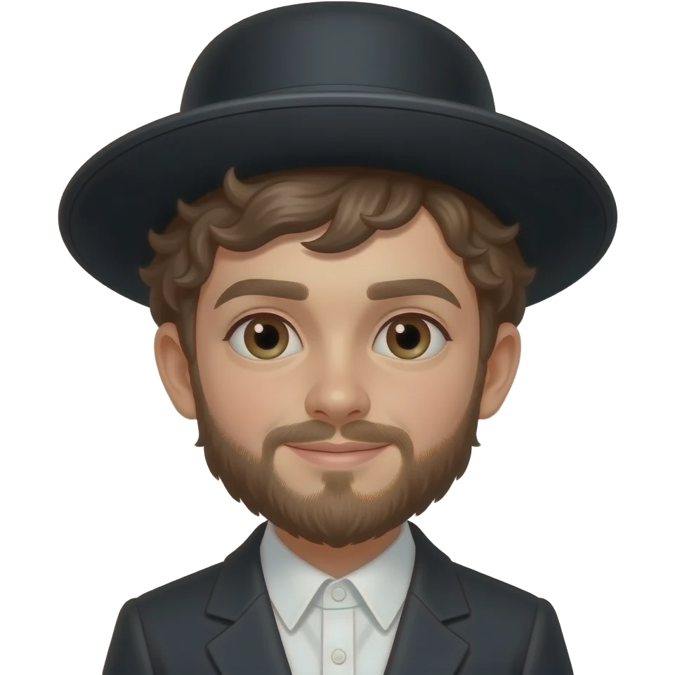 hasidc jowish boy with har carls in front colerfel emoji