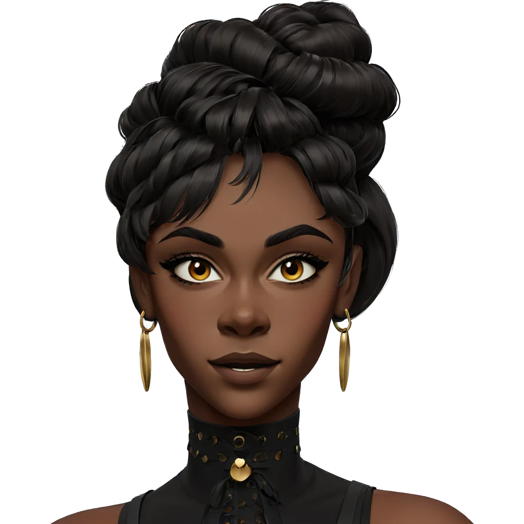 dark beauty with bangs emoji