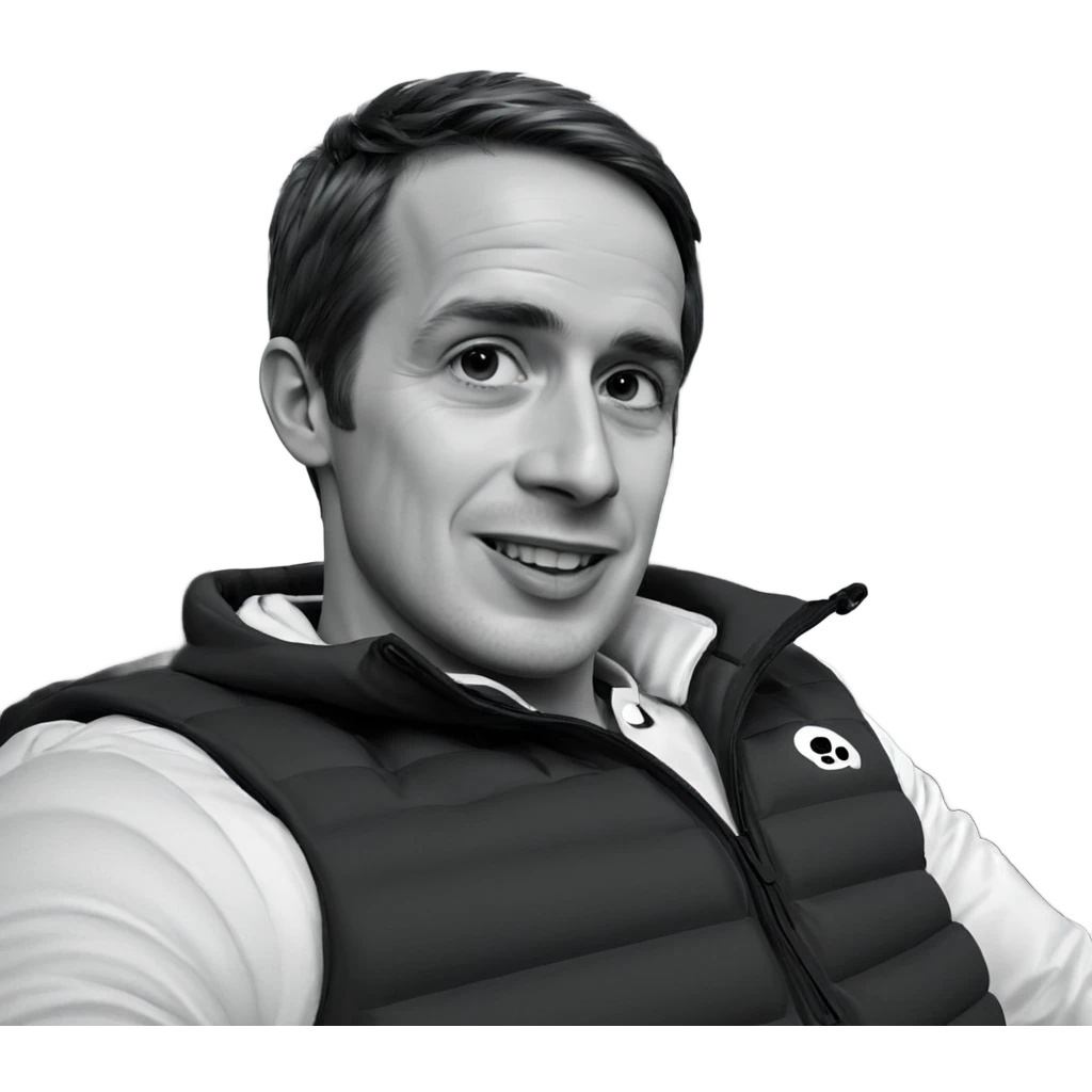 smiling boy in monochrome vest emoji