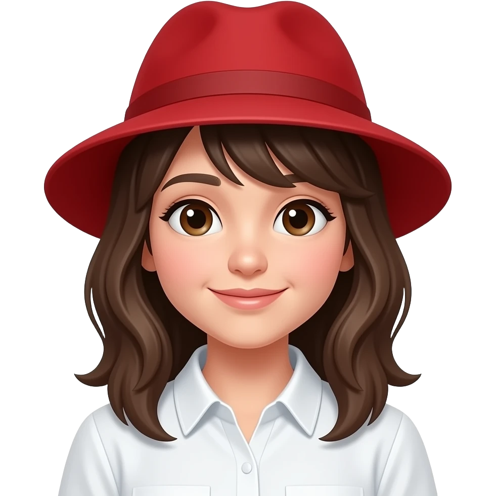 بنت ايموجي ترتدي نتورة حمراء وقميص رما=دي لكيف emoji