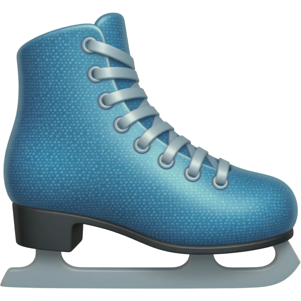 Sparkly blue figure skate emoji